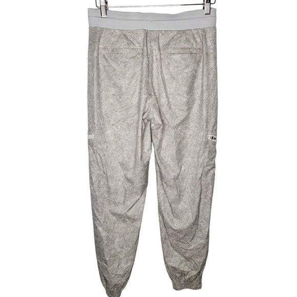 Athleta Venture Printed Pant Size 4 Cream / Gray Zipper Pockets Jogger - Picture 2 of 6